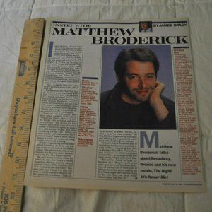 Matthew Broderick clipping Ferris Bueller's Day Off actor 1993 article